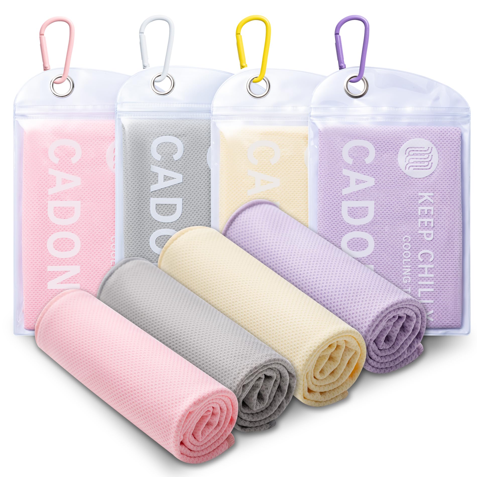 4 Pack Cooling Towel (40"x12"), Soft Breathable Chilly Towel, Ice Towel