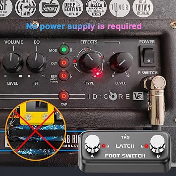 Dual Footswitch Latch Pedal 2-Way Pedal Foot Switch Controller Ampero Switch 6.35 mm, Latch Tap Switch For Guitar Effect Pedal
