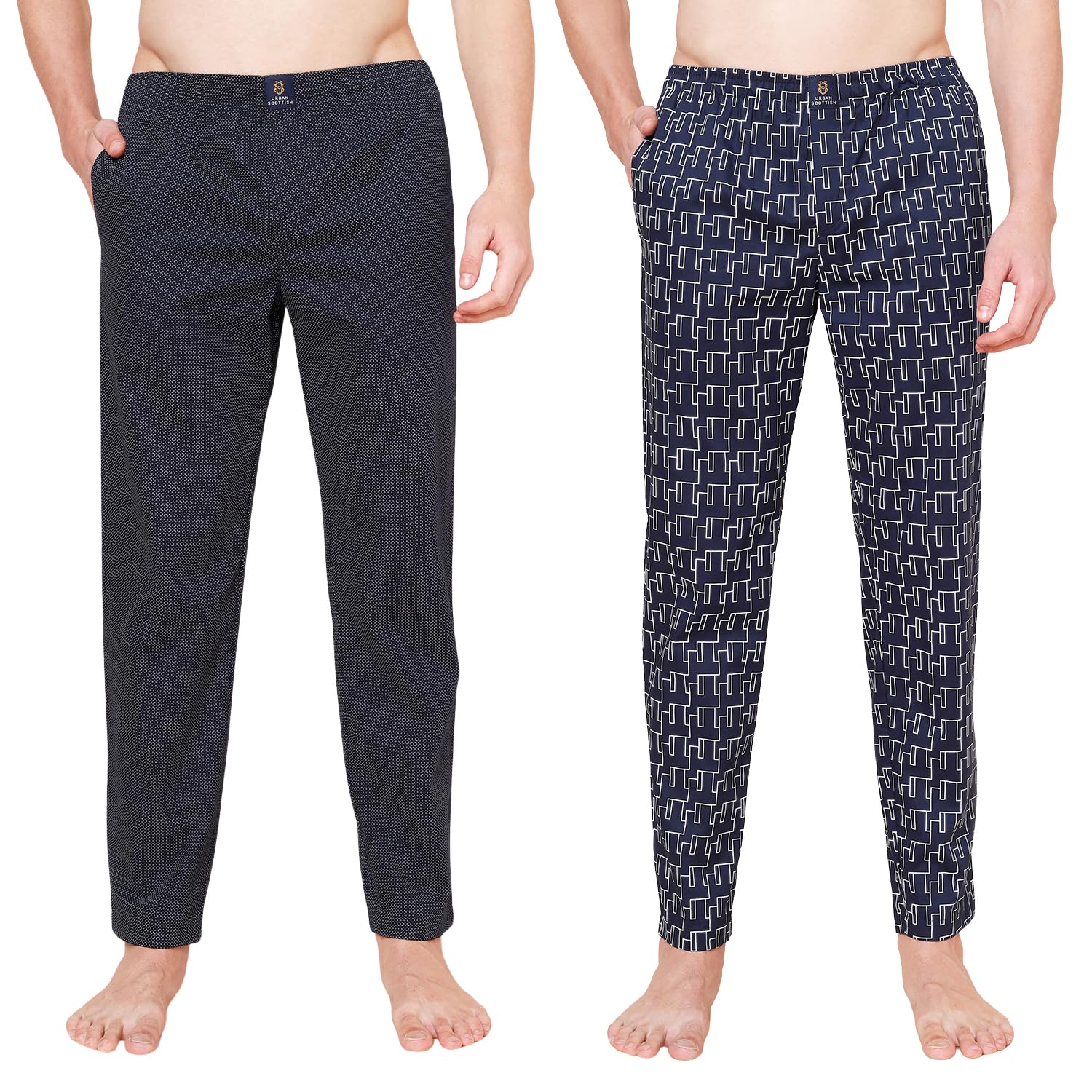 urban scottish Men's Lounge Pants - 2-Pack, 100% Cotton, Side Pockets-picture-36