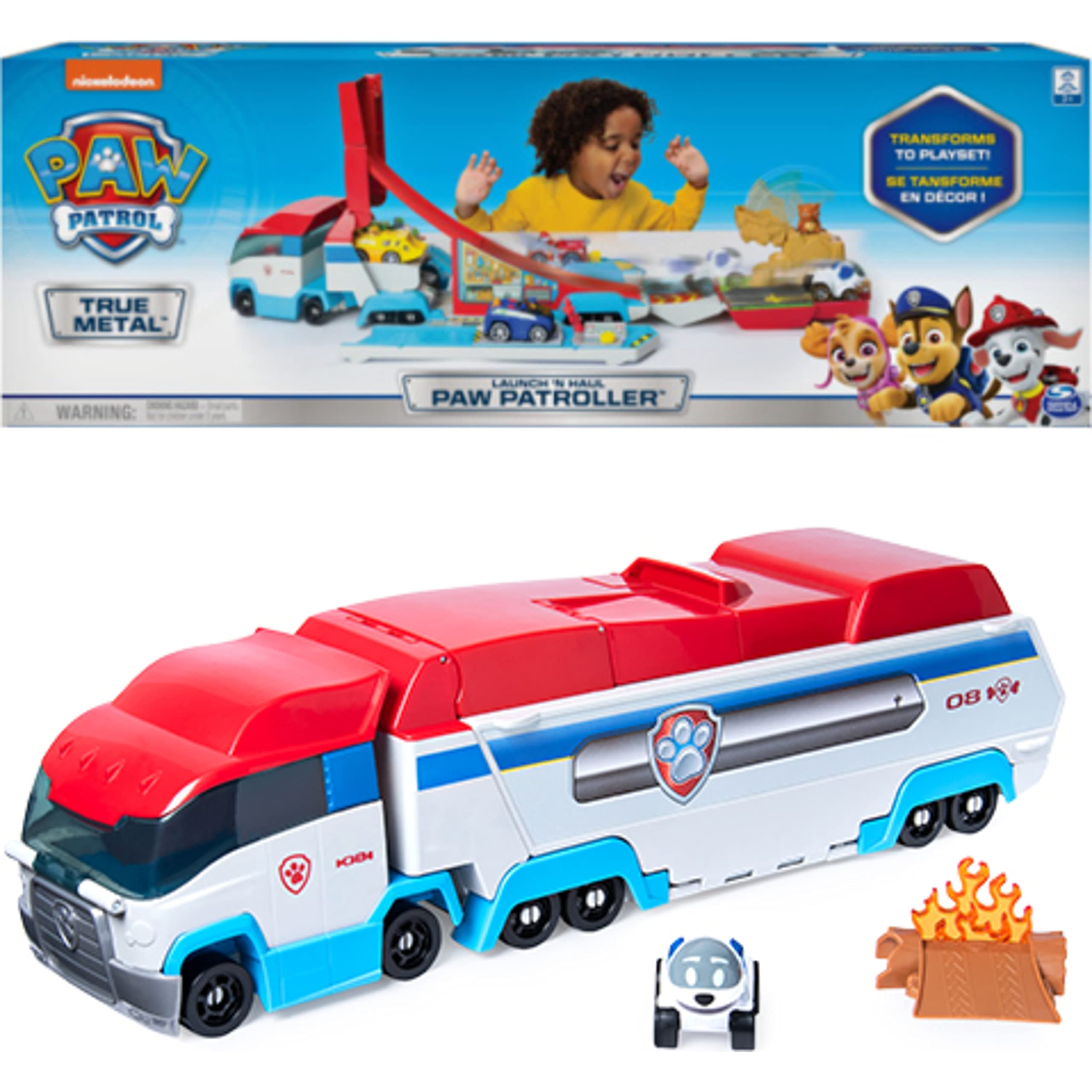 PAW Patrol, Launch’N Haul PAW Patroller, Transforming 2-in-1 Track Set for True Metal Die-Cast Vehicles