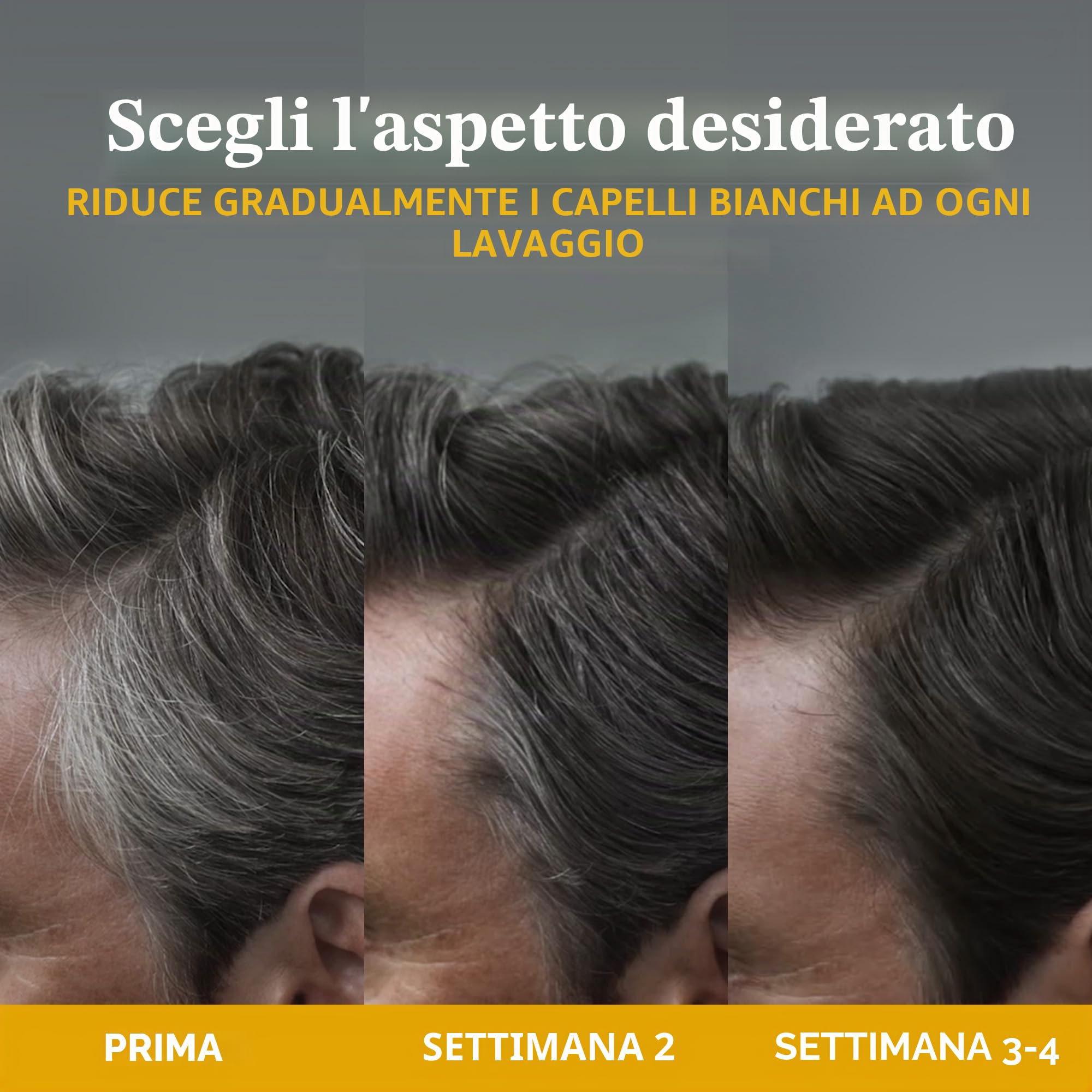 Just For Men Controllo GX Shampoo e Balsamo per capelli grigi uomo, riduce gradualmente e permanentemente i capelli grigi in ogni lavaggio, per tutte le tonalità, 118 ml (3 confezioni)