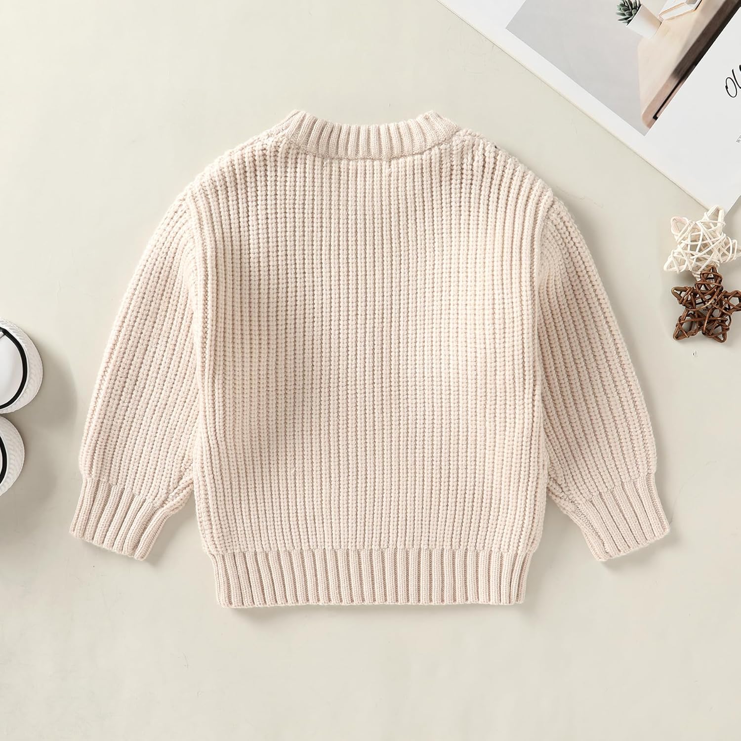 YOUNGER STAR Toddler Baby Girls Boys Knit Sweater Pullover Long Sleeve Sweatshirt Fall Winter Clothes - Image 3