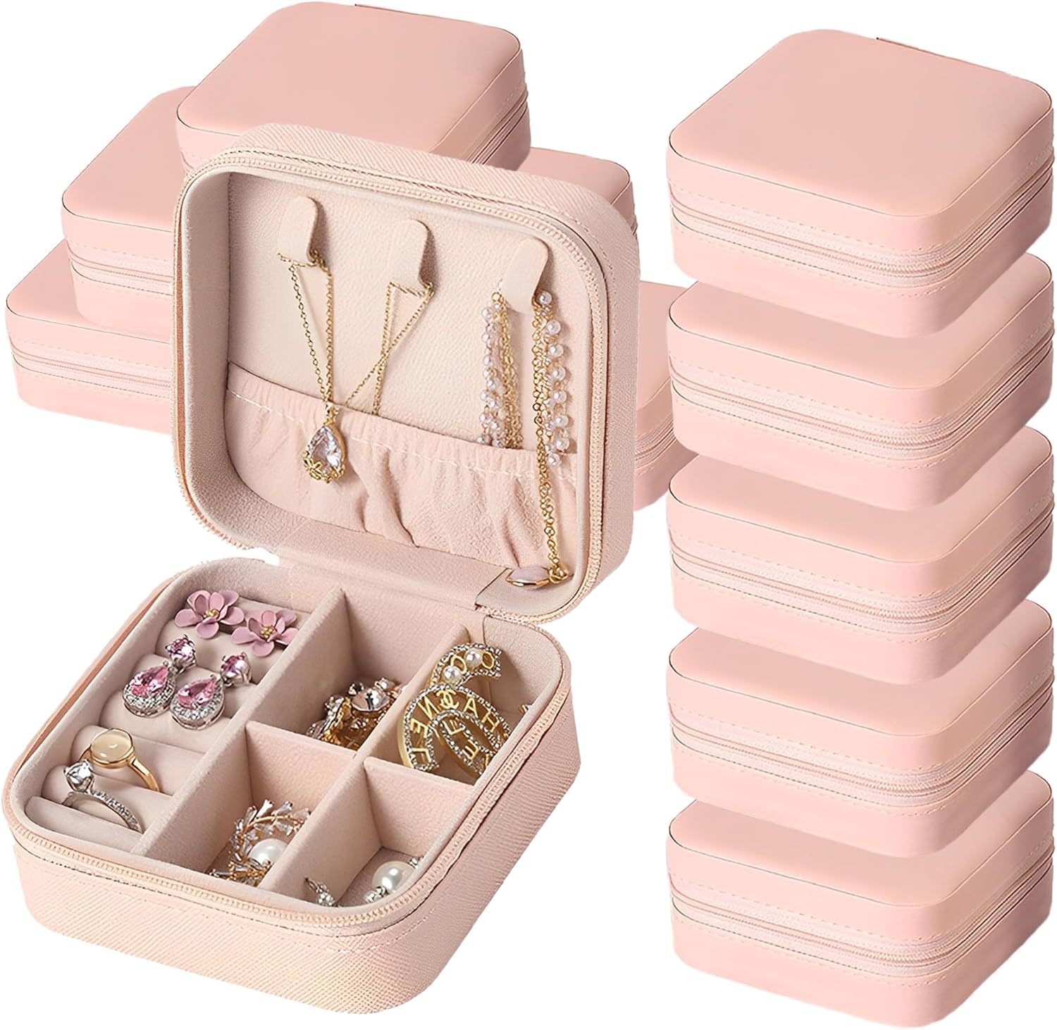 12 Pcs Jewelry Box Travel Case Small Travel Jewelry Box PU