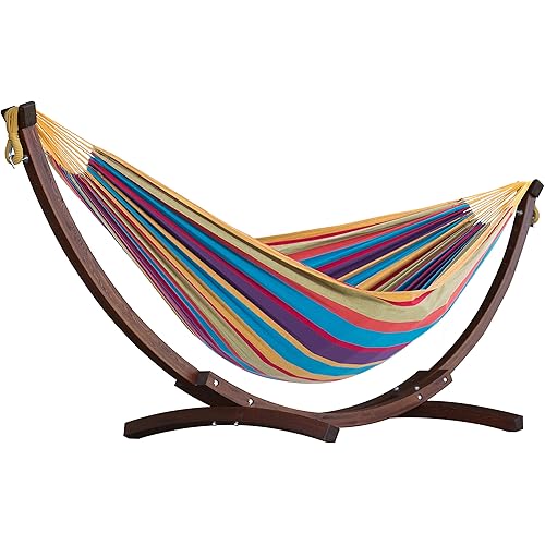 Vivere C8SPCT-20 Solid Combo Wood Hammock, Tropical