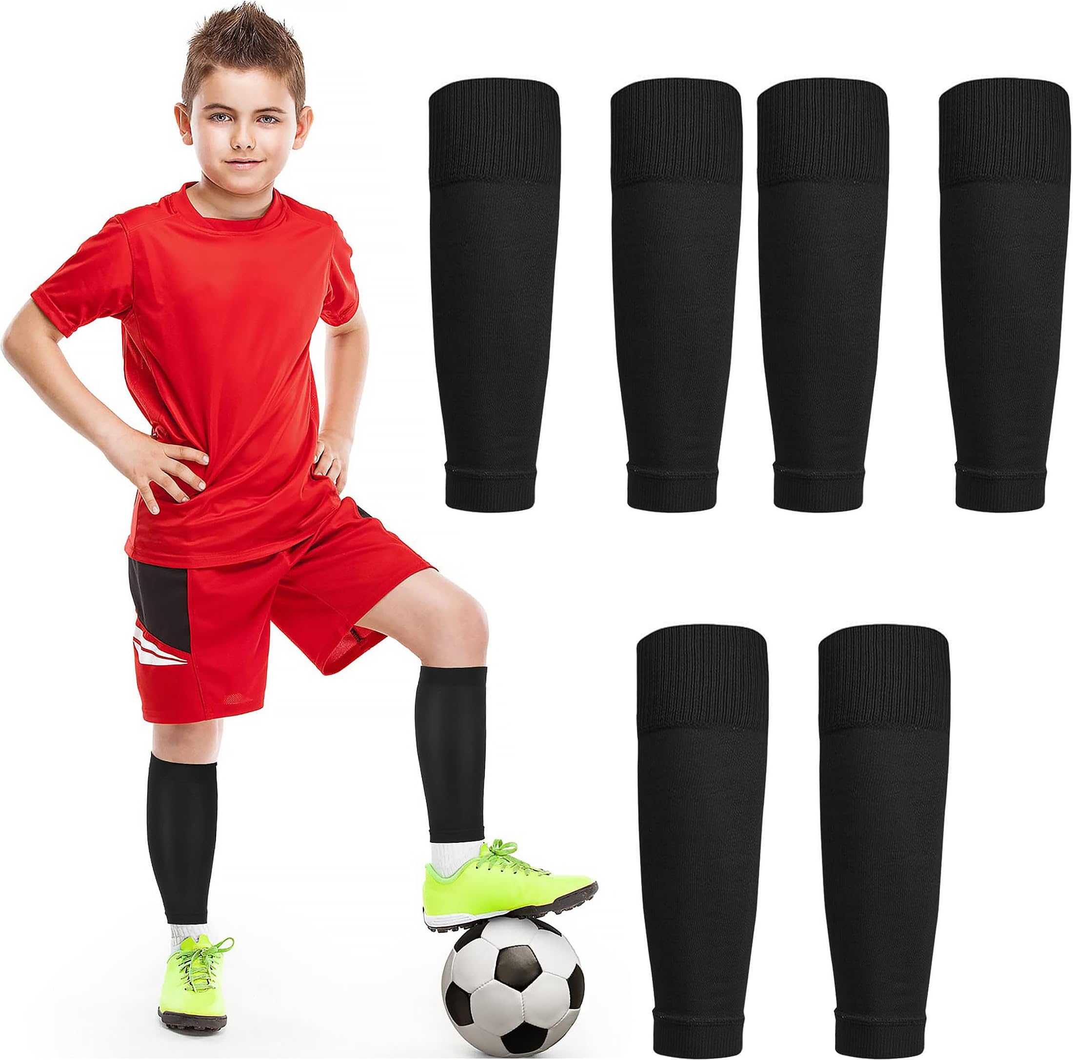 ZNDFTW 3 Pairs Sock Sleeve Football, Football Sock Sleeve Black Sock Sleeve Football for Football Games Beginner