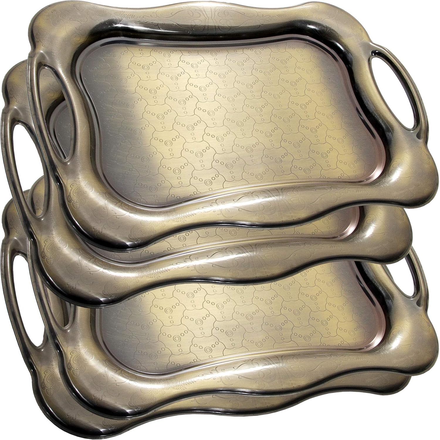 vassoio decorativo di servizio per pouf grande quadrato con maniglie