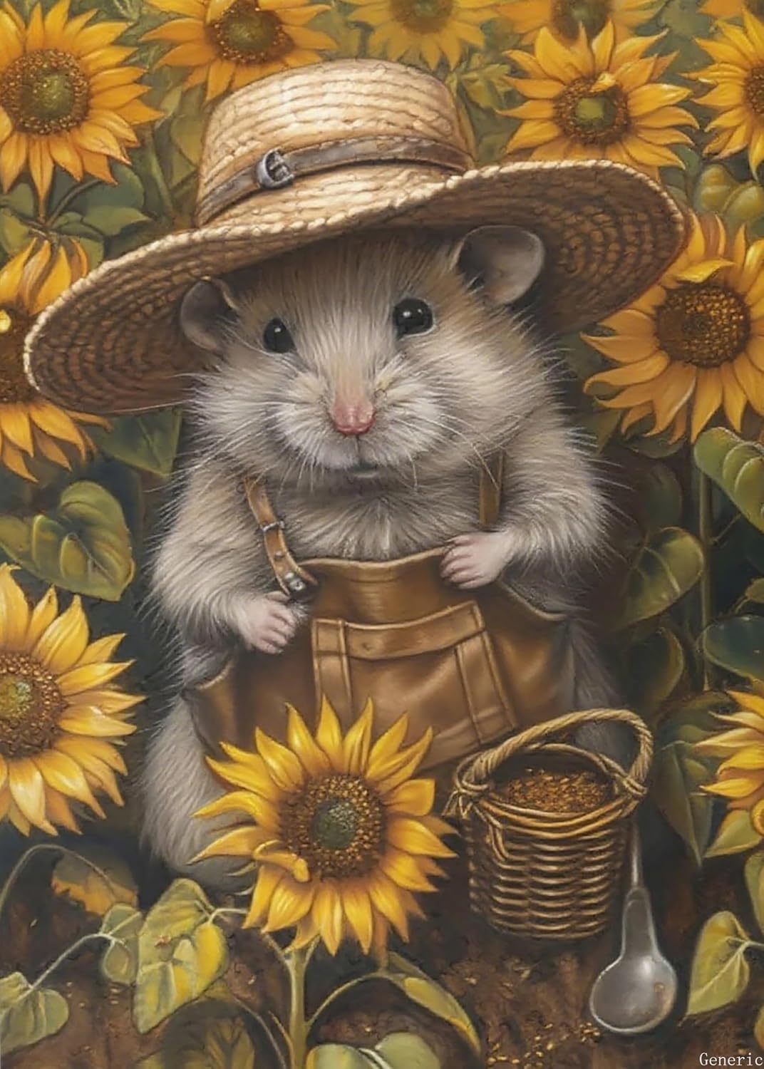 Sunflower Hamster Jigsaw Puzzle 1000 Pieces for Adults Wall Hanging Puzzles Intellectual Decompressing Fun Family Game Puzzle Game Toys Gifts 19.7x27.6in