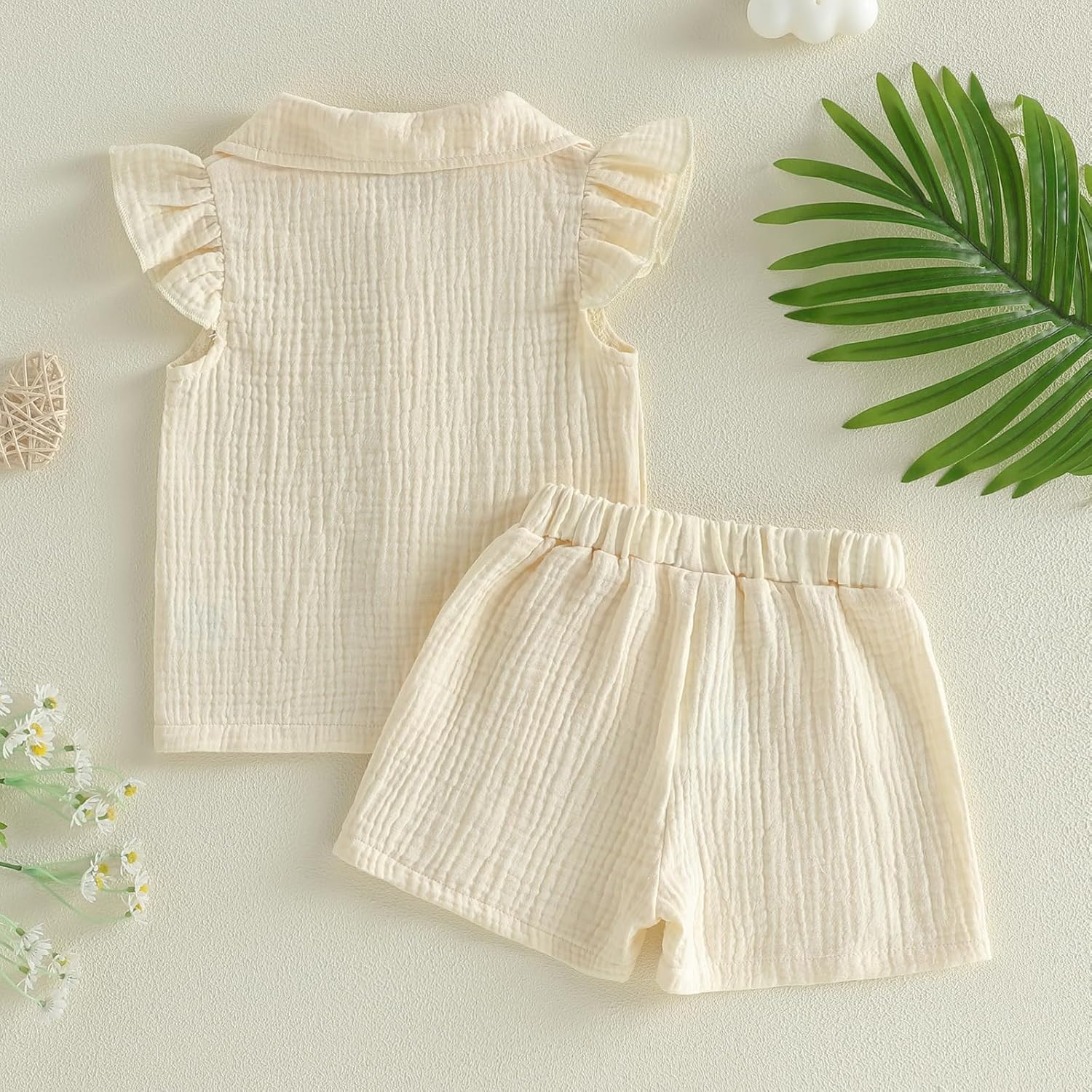 Toddler Baby Girl Summer Clothes Ruffle Short Sleeve Shirt Top Bloomers Short Set 2 Piece Cute Baby Girl Outfit - Image 7