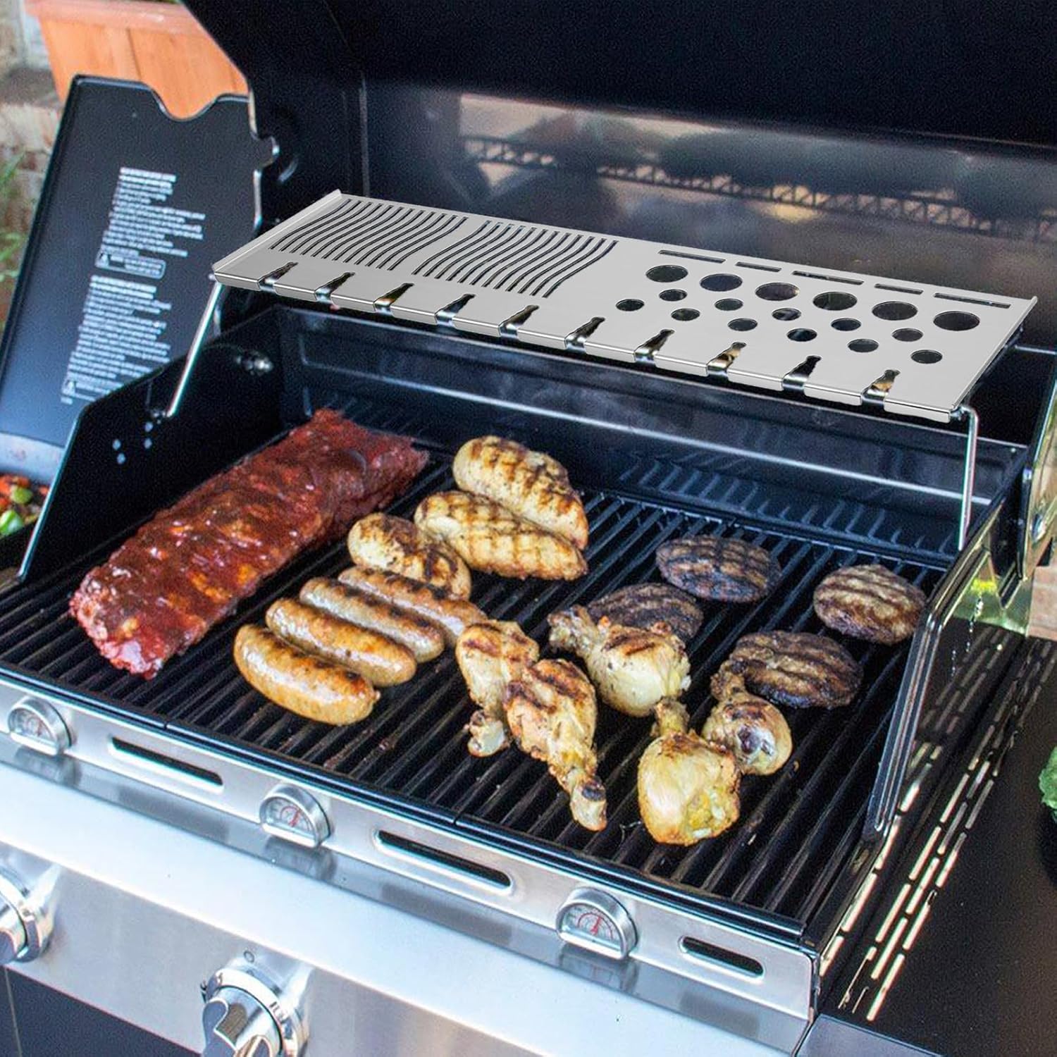 71500 Heavey-Duty Stainless Steel Multifunctional Grill Warming Rack Replacement Parts for Napoleon Prestige 500, 825 PRO 500 Grill Rack Accessory 28-1/2" x 8-1/2"