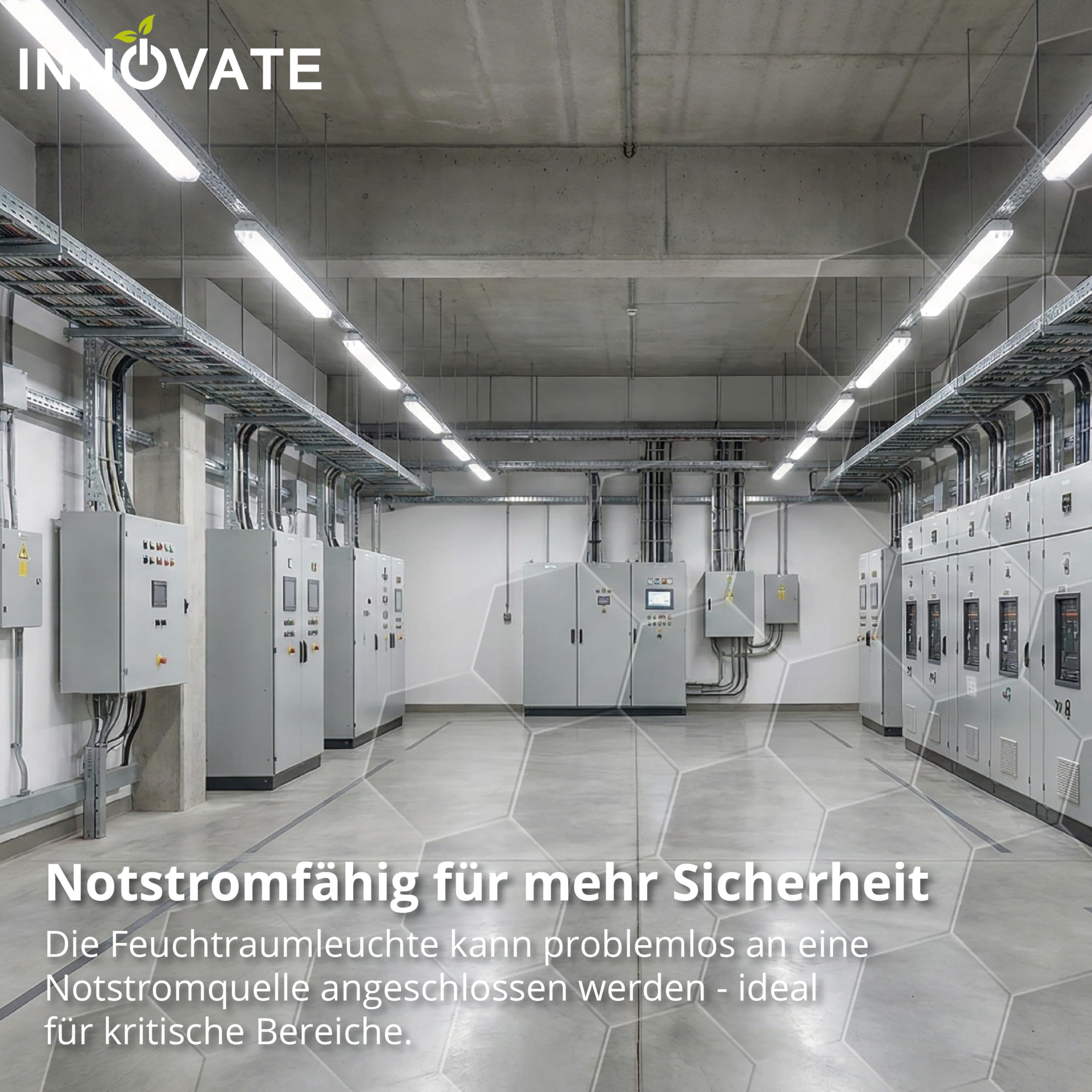 INNOVATE LED Feuchtraumleuchte mit Bewegungsmelder 130 cm 1 Stück [36W IP65 IK08 4000K 4000lm] Werkstattlampe Kellerlampe LED Deckenleuchte mit Bewegungsmelder Werkstatt Garage I Unterbauleuchte Küche