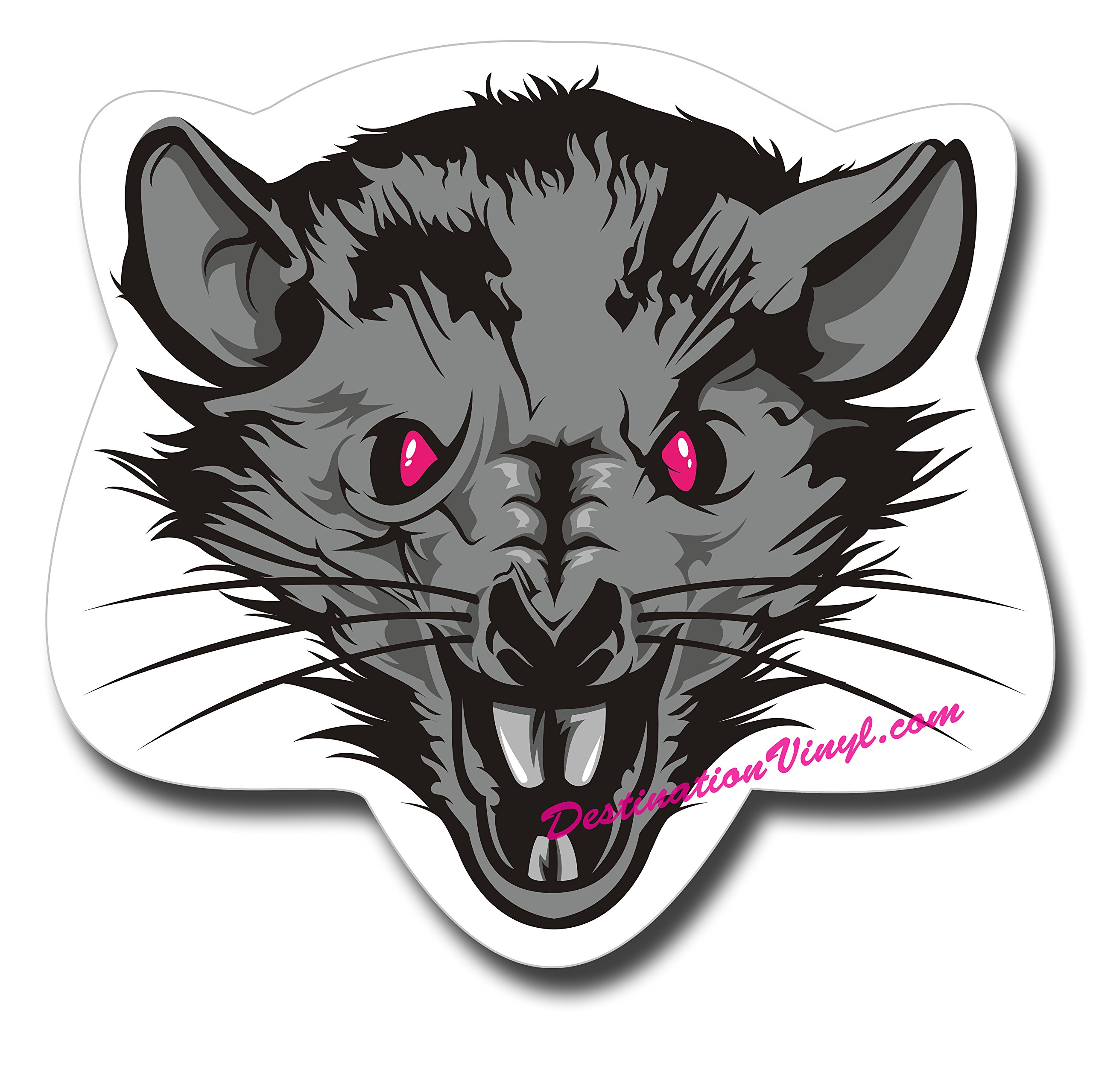 Destinationvinyl Multi 2 X Glossy Vinyl Stickers - Evil Scary Rat Laptop Decal #0102 (As Shown.)