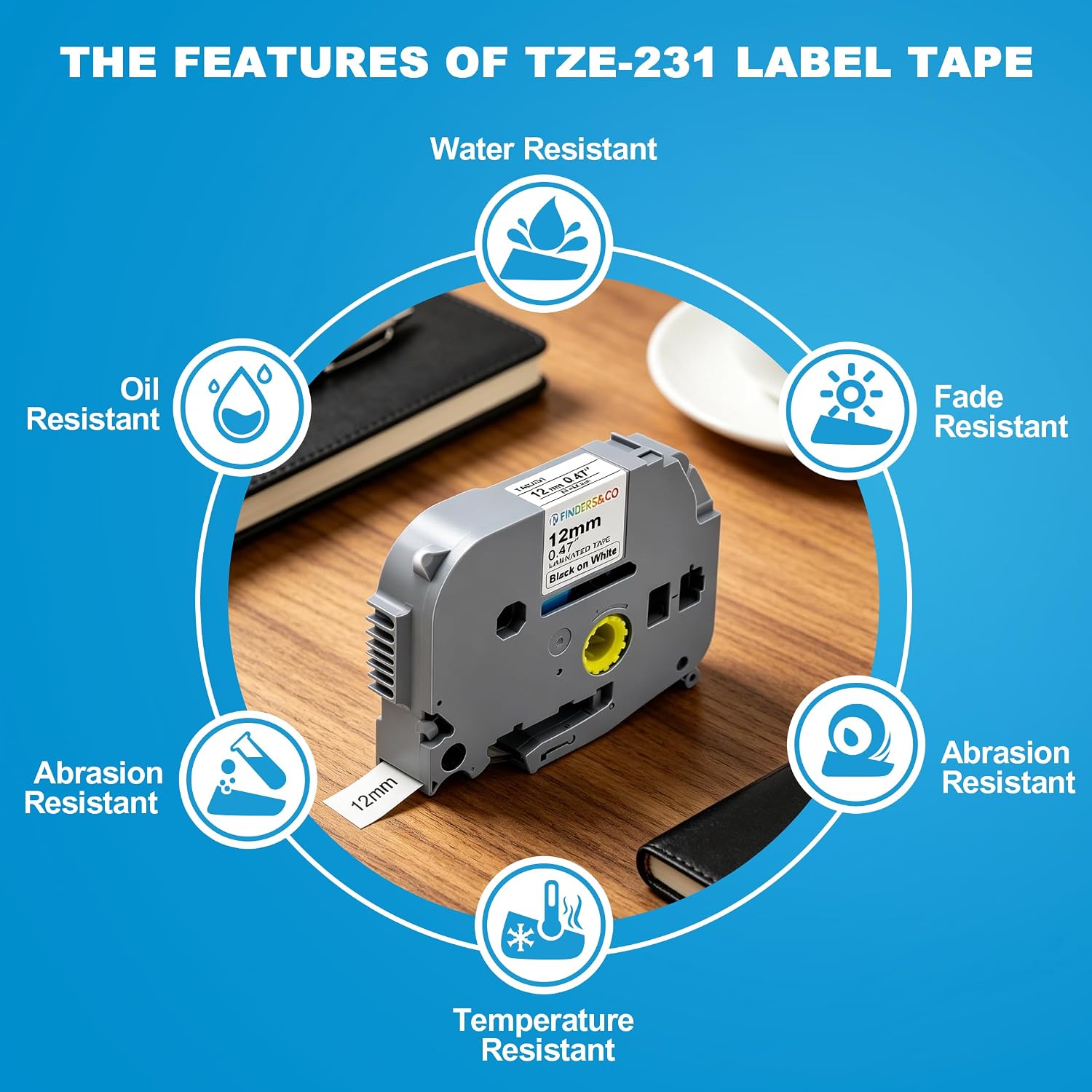 30 Pack TZe231 Label Tape, Black on White 12mm 0.47 Inch for Brother PTouch PT-H100 PT-D210 PT-H110 D600 D400 8m (26.2 ft)