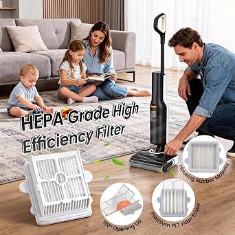 Replacement Kit Accessories Compatible with Roborock F25/ F25 ACE/ F25 ALT/ F25 LT/ F25 RT Cordless Wet Dry Vacuum Cleaner(3 Main roller brushes, 3 HEPA Filters)
