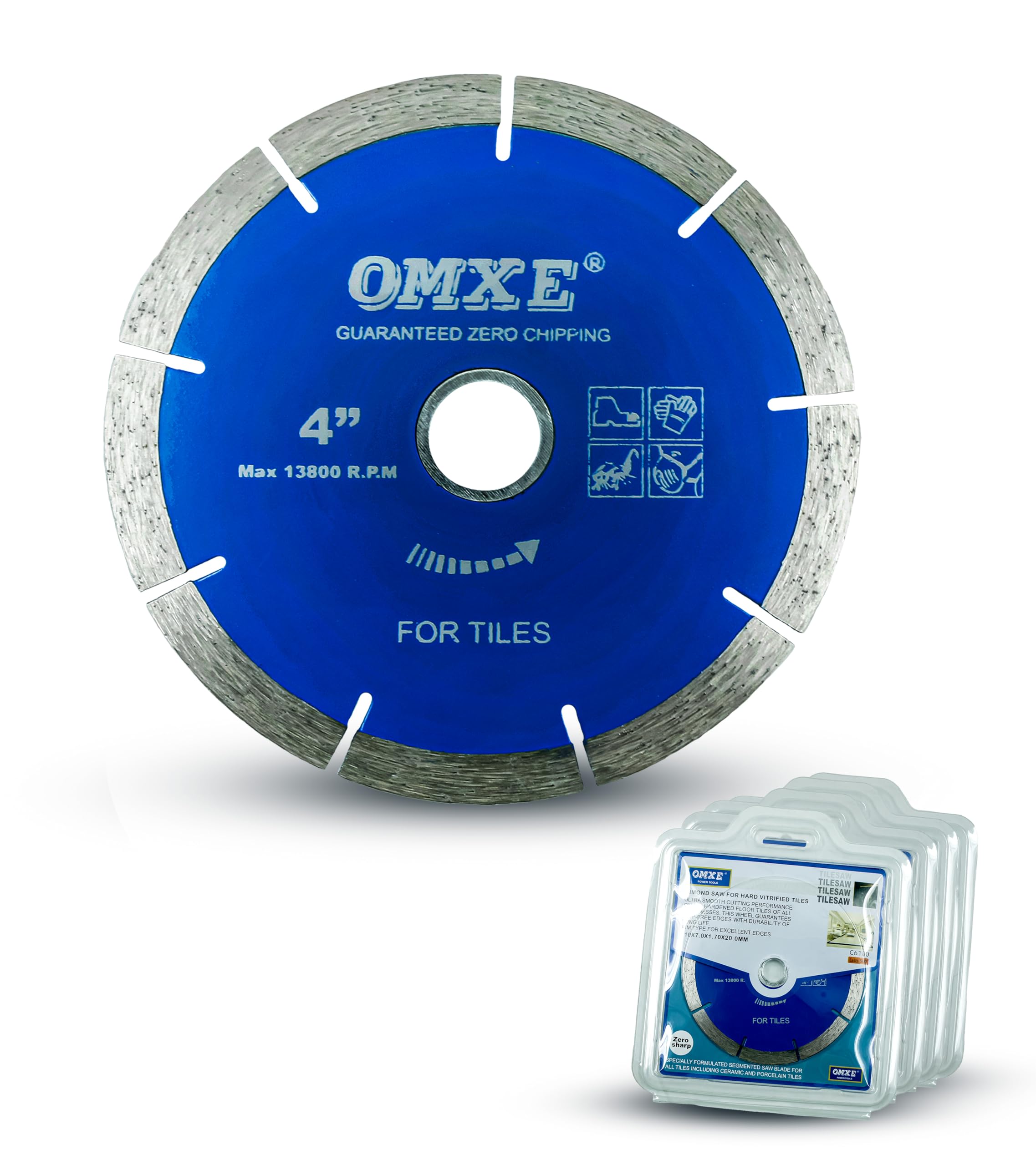 OMXE OPAL 4 inch (114mm) ZERO CHIPPING Diamond Saw Blade | Pack of 4 Pcs | 500ft Guaranty | Max 13800 RPM | Ideal for cutting Ceramic tiles, Porcelain, Marble, Granite, and other hard materials. (B0CZTT3YWG) Amazon Price History, Amazon Price Tracker