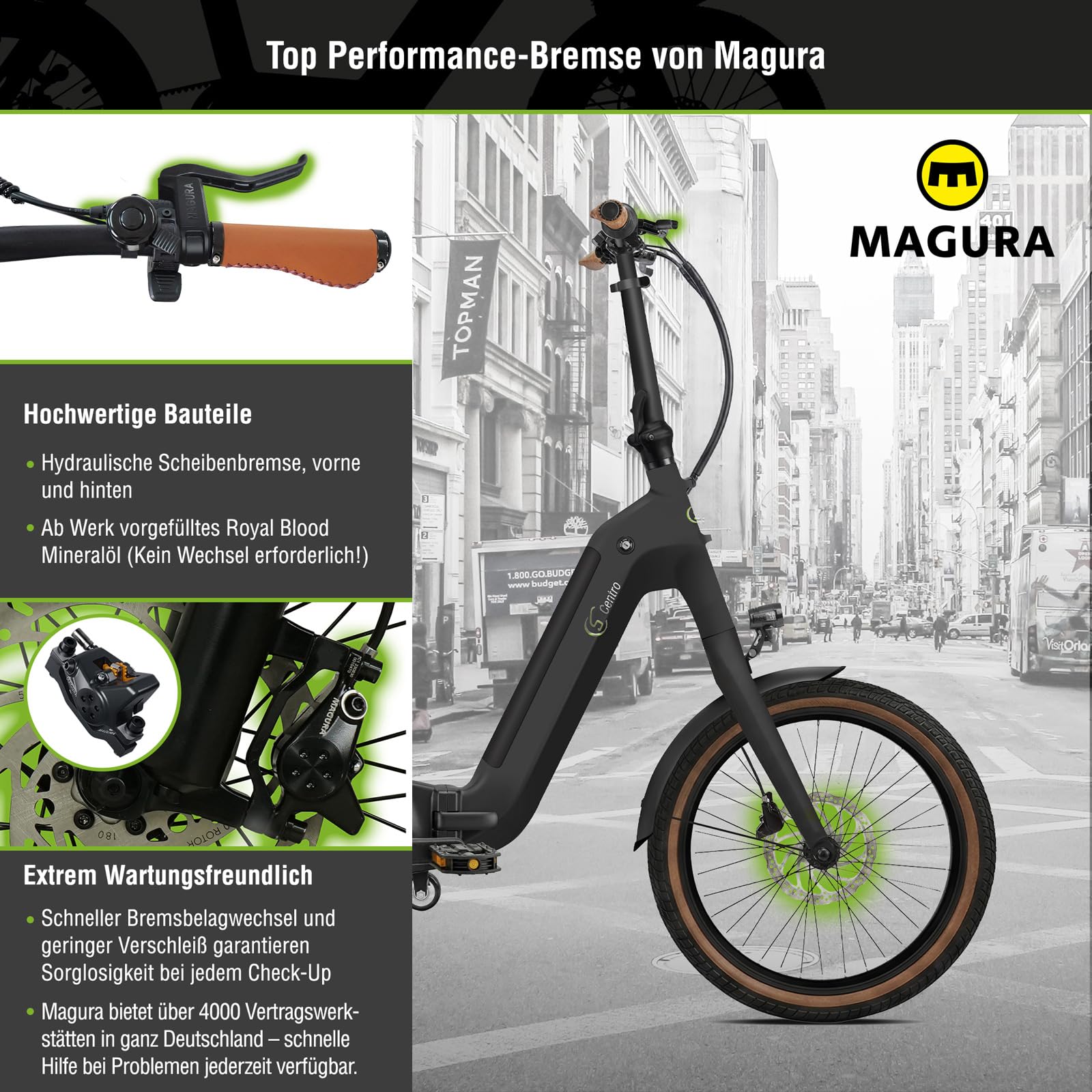 F3G Centro E-Bike Pieghevole, Bici Elettrica con Cambio Automatico, Batteria 540 Wh fino a 150 km, Motore Centrale 250 W 80 Nm, Ruote 20", Freni a Disco Idraulici, per Uomo e Donna