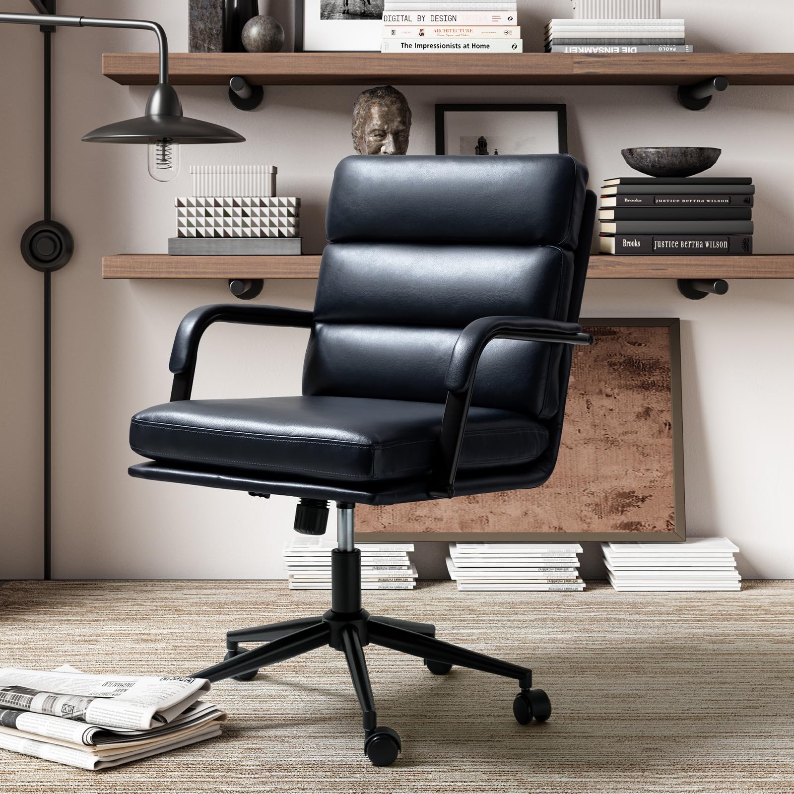 Amazon.com: HULALA HOME Modern Faux Leather Home Office Chair with