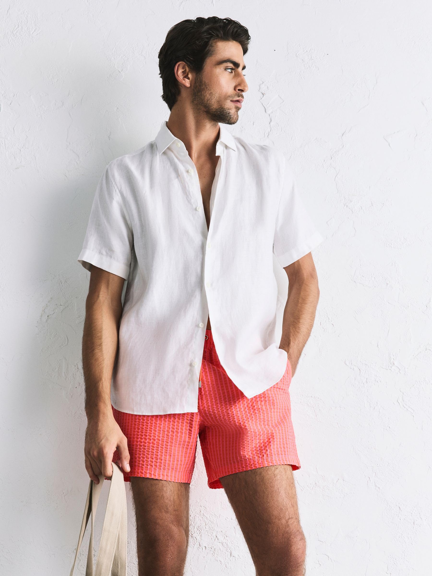 NEXT Uomini Shorts da Bagno 5’’ in Seersucker a Righe