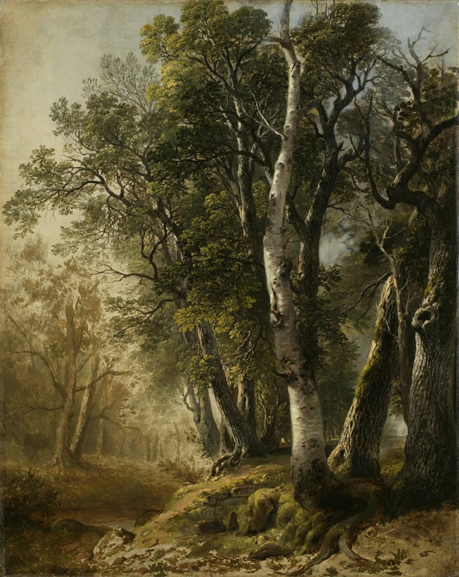SERENDIPITP Abstract Painting Mural Print Picture Wall Decor Painting Trees by the Brookside by Asher Brown Durand Vintage Wall Artwork for Home Decor 60x90cm