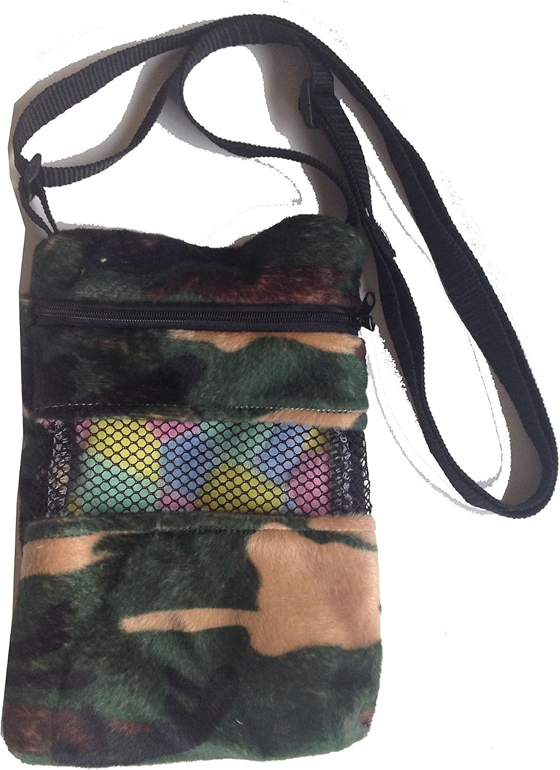 Power of Dream Shoulder Bag with Zipper Camouflag Printed Travel Comfort Carrier for Small Pet Sugar Glider Hamster Bird