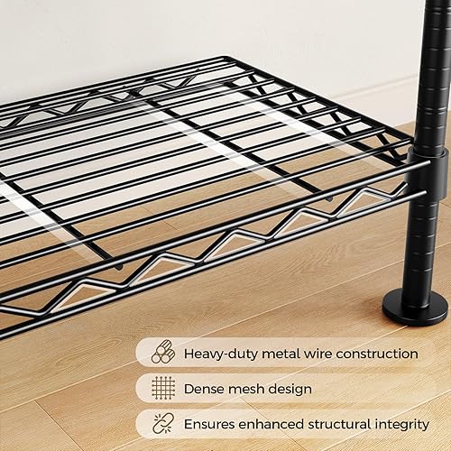 Miniatura 9 de Organizador y almacenamiento de armario, perchero resistente de 3 filas para colgar ropa, sistema de armario montado en la pared con 4 varillas