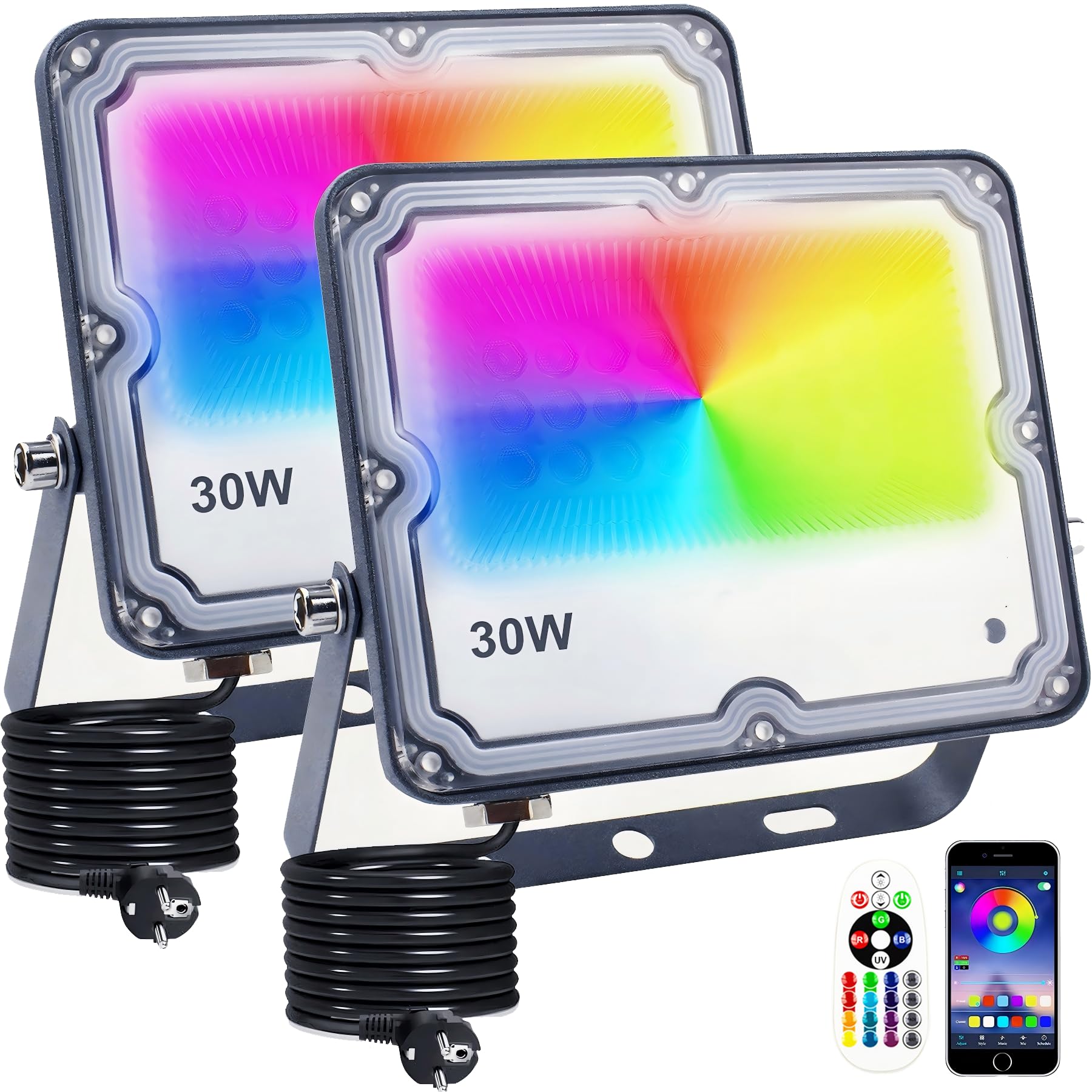 MEIHUA 60W Projecteur LED RGB à Télécommande 360 °, Modes Clignotant Fondu De Lumiere 12 Couleurs Decoratives 3 Minuteries Lampe Exterieur Ip66 Etanche Pour Noel Soiree Salon Concert Et Spectac MEIHUA 60W Projecteur LED RGB à Télécommande 360 °, Modes Clignotant Fondu De Lumiere 12 Couleurs Decoratives 3 Minuteries Lampe Exterieur Ip66 Etanche Pour Noel Soiree Salon Concert Et Spectac
