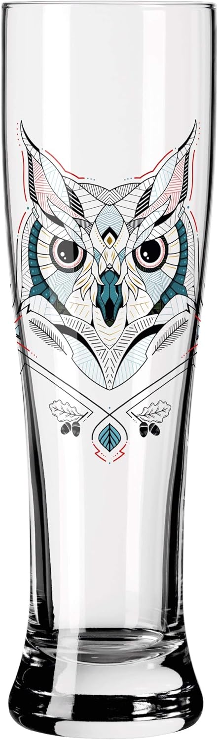 RITZENHOFF 3481001 Wheat Beer Glass 500 ml Set of 2 with Multi-Coloured Digital Print