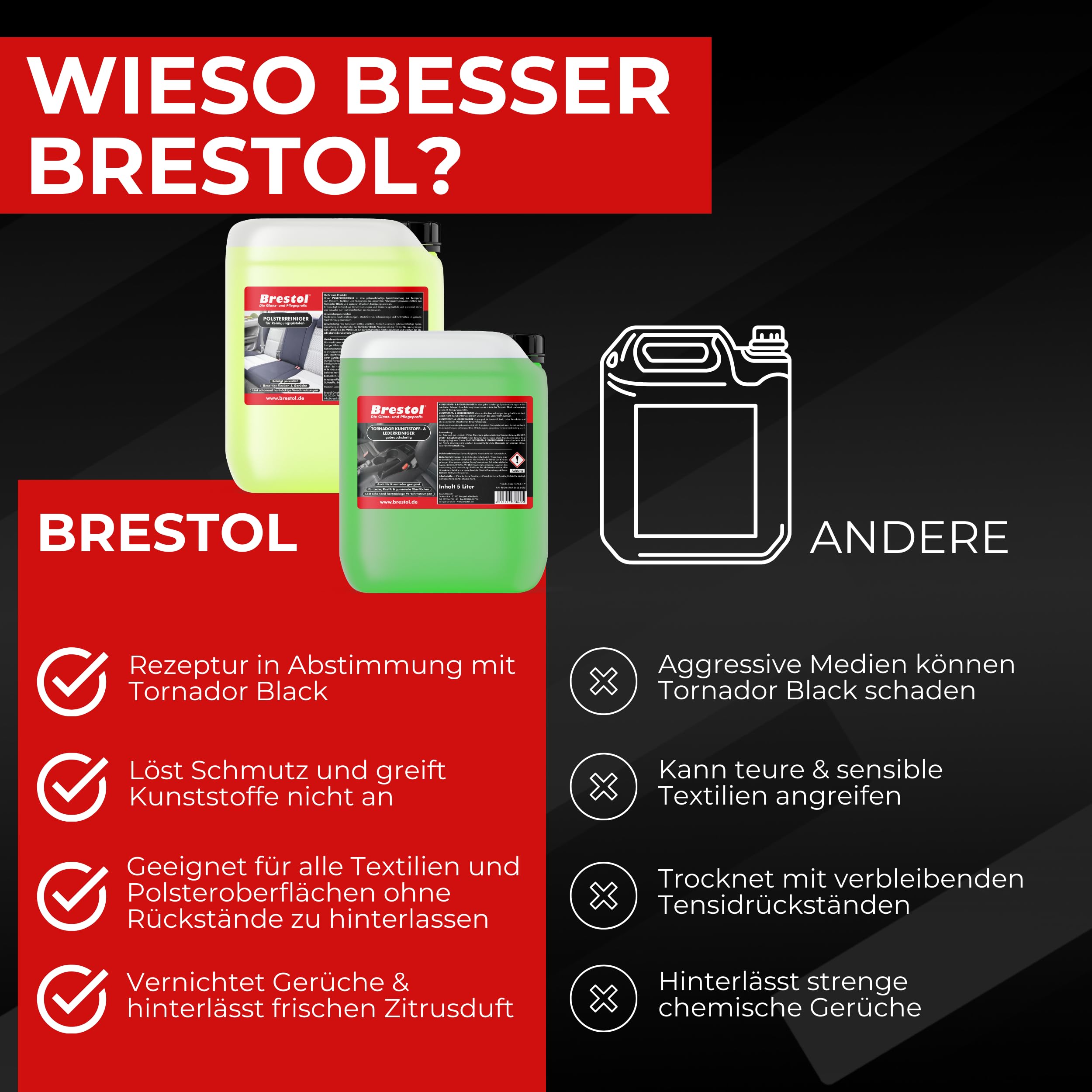 BRESTOL® TORNADOR Black Z-020RS Feder Impuls-Technik Druckluftpistole Reinigungspistole Polsterreiniger Lederreiniger Kunststoffreiniger Teppichreiniger Set + Rotador Adaptor Z300 Saugaufsatz