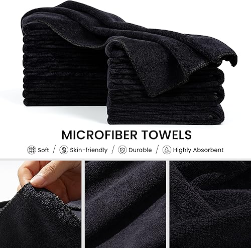 Miniatura 2 de Toallas de salón de belleza, toallas de secado de pelo de microfibra gruesa súper suave, ultraabsorbentes y de secado rápido, ideales para el hogar