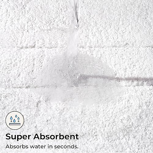 Miniatura 5 de GRANNY SAYS Alfombras de baño blancas antideslizantes, de 16 x 24 pulgadas, lavables para baño, tapetes de baño para suelo de baño, tapete de baño