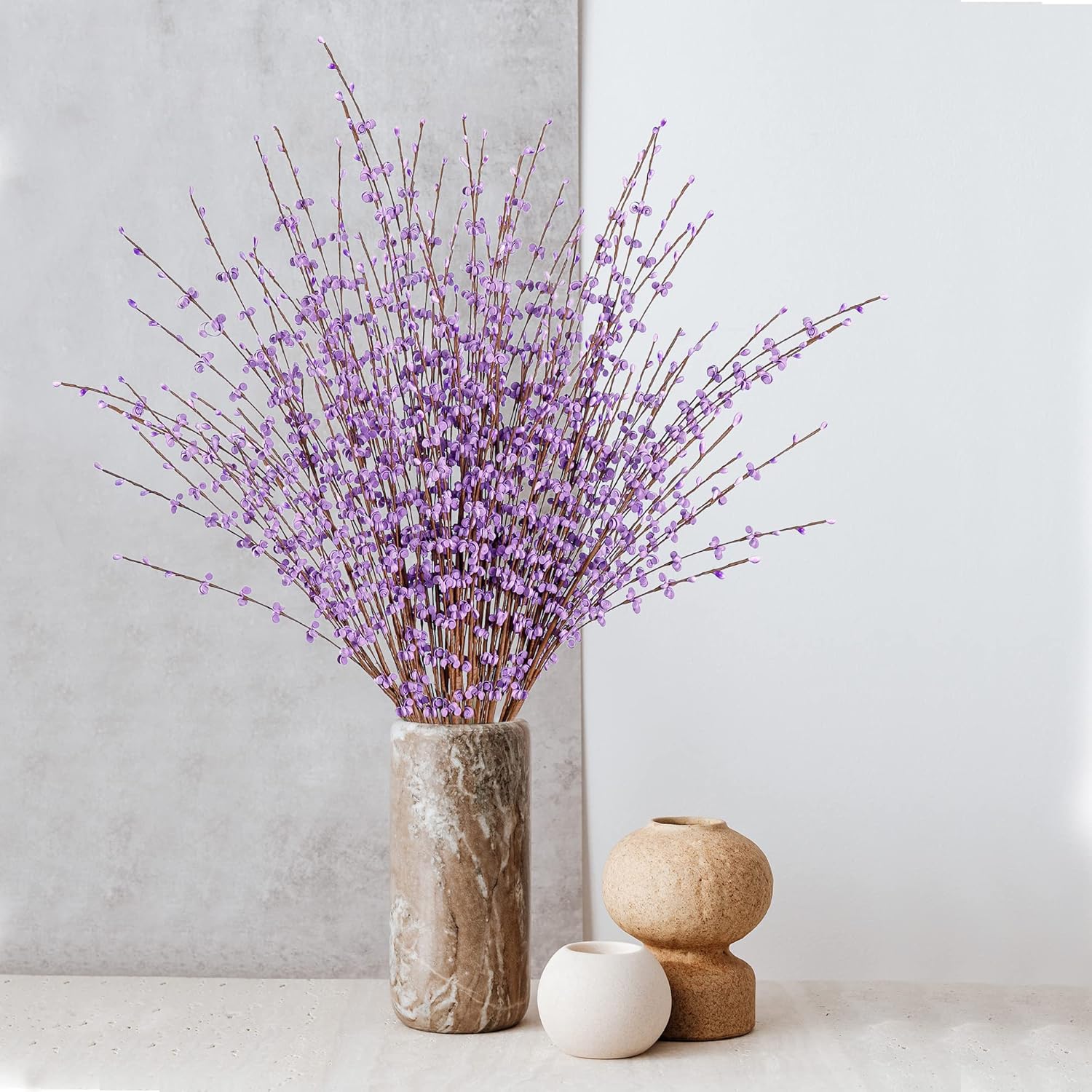 Sggvecsy 10 Pcs 29.5’’ Long Artificial Jasmine Flowers Tall Fake Flower Bouquet Faux Jasmine Plants Dry Branches for Wedding Home Party Office Hotel Restaurant Kitchen Decoration(Light Purple) - Image 5