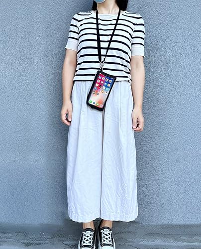 Vista 16 de DQL Funda ligera para teléfono cruzado para mujer, funda para teléfono con cordón, transparente, bolsa cruzada para teléfono celular, monedero, Negro