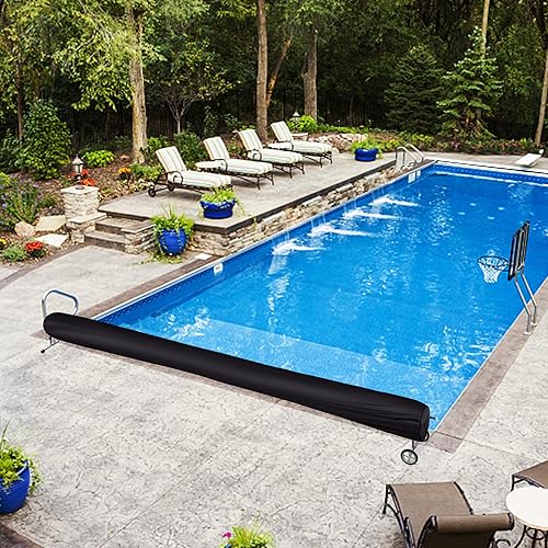 Miniatura 8 de Cubierta de carrete solar para piscina, cubierta de carrete de manta solar de 16 pies, cubierta de carrete solar de invierno para piscina enterrada,