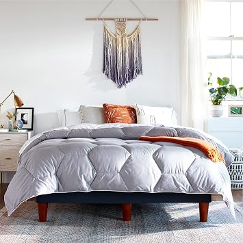 Layla All Season Down Alternative Comforter, Gray, King/Cal King, 300 Thread Count 100% Cotton Fabric with Corner Loops