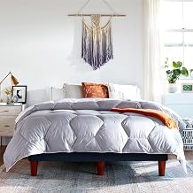 Layla All Season Down Alternative Comforter, Gray, Full/Queen, 300 Thread Count 100% Cotton Fabric with Corner Loops