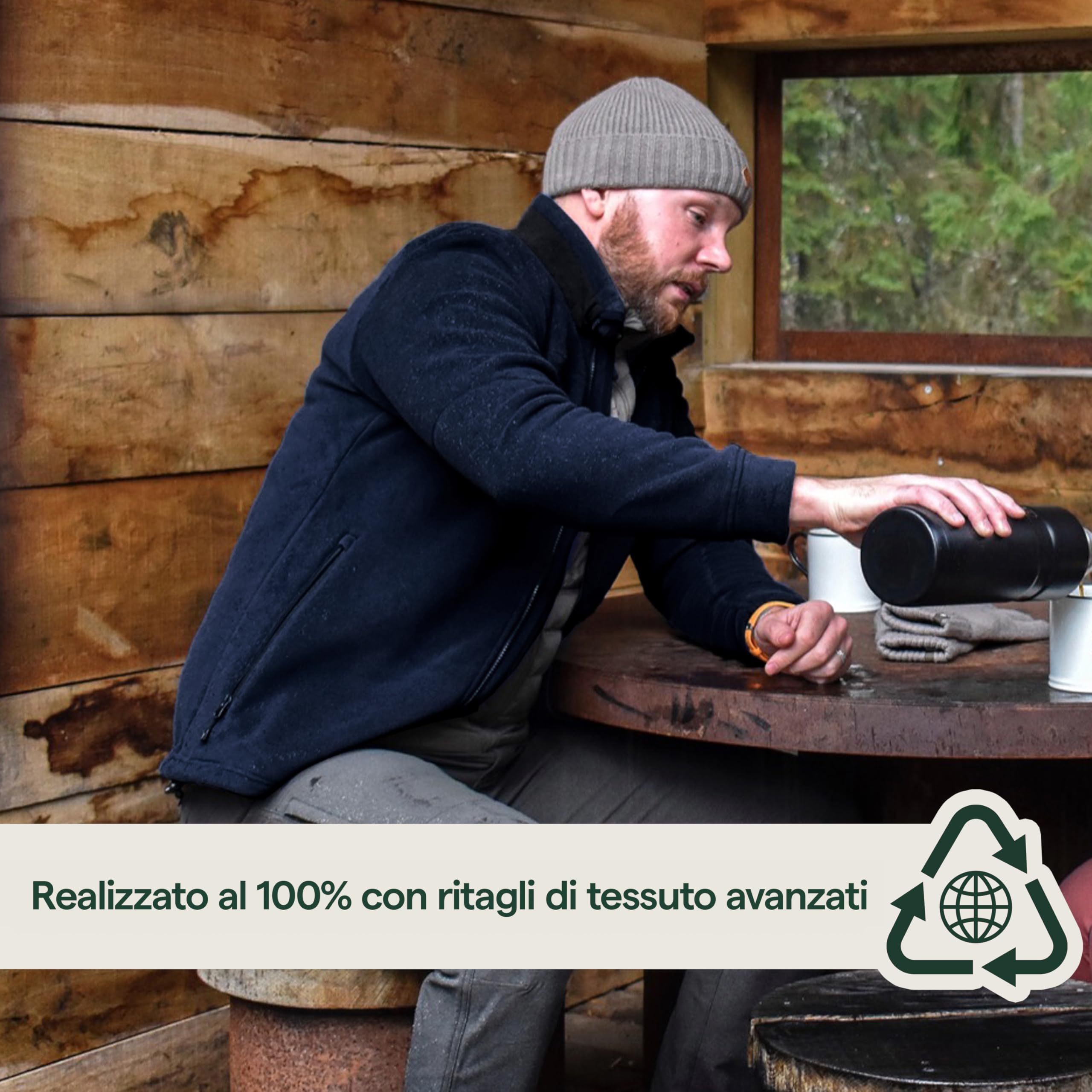 Pinewood Giacca Pile Uomo con Zip, Realizzata al 100% con Materiali Riciclati, Perfetta per Trekking e Caccia
