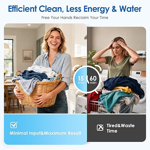 Vista 7 de INTERGREAT Lavadora Portátil, Lavadora Compacta de 16 libras (9.6 libras) y Secadora (6.4 libras) Combo con Bomba de Drenaje, Mini Lavandería
