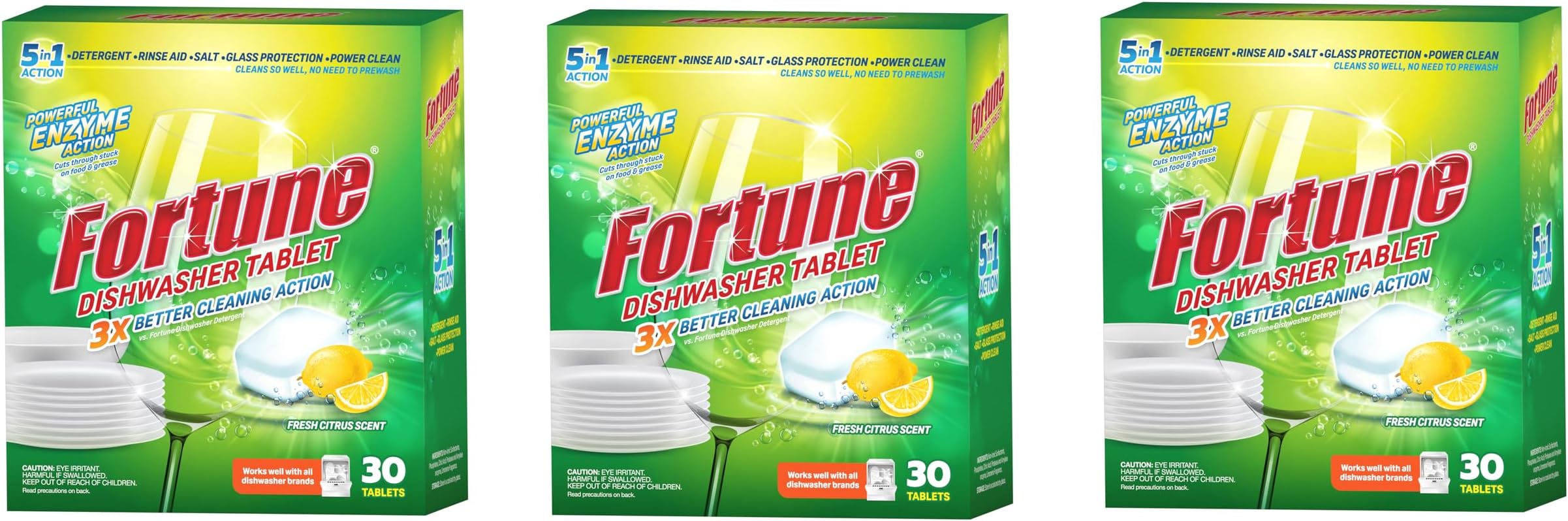 5-in-1 Dishwasher Tablet | 90 Tablets | 30 Tablets(Pack of 3) | Enzyme Powered Cleaning for Indian Cooking | Removes Oil, Masala, Tea & Coffee Stains| With Rinse Aid, Salt & Glass Protection