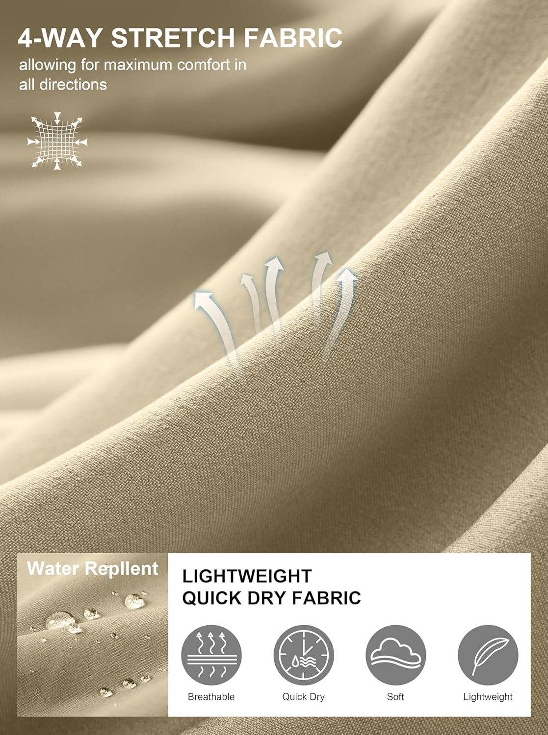 G Gradual Men's Casual Shorts 7" Lightweight Golf Shorts for Men Stretch with 3 Pockets Quick Dry Breathable Work Shorts - Image 3