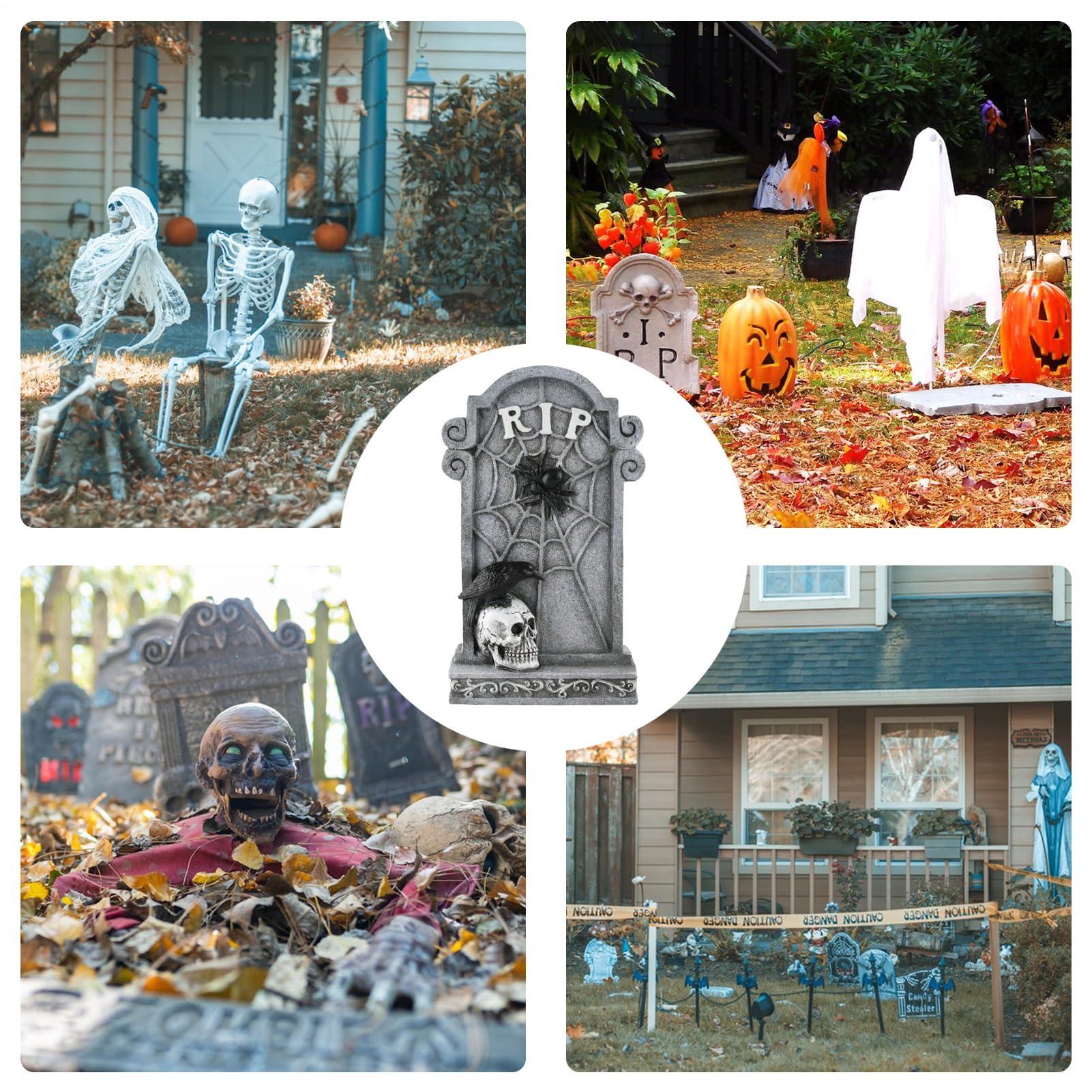 Nagrobki Halloween Straszne Płyty Nagrobne z Czaszka, Znaki Ogrodowe