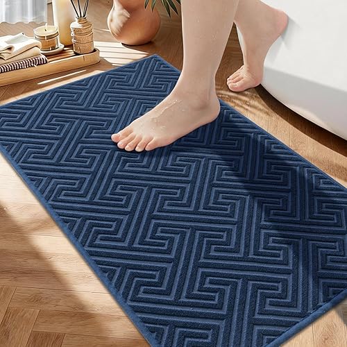 Miniatura 18 de YIHOUSE Alfombras de baño negras de 17 x 24 pulgadas, de secado rápido, antideslizantes, absorbentes, lavables a máquina, alfombra de baño fina