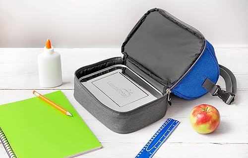 Vista 10 de LunchBots - Bolsa de almuerzo con aislamiento doble – dos secciones para todos los contenedores de almuerzo – Se adapta a Uno, Dúo, Trío, Quad