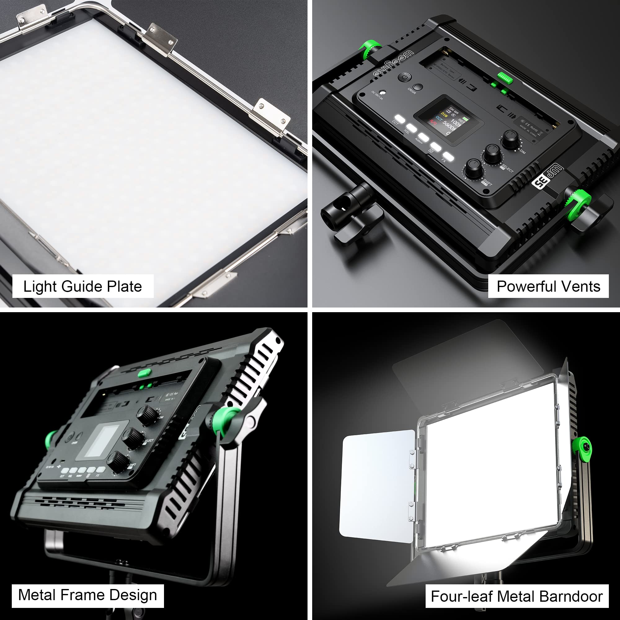 VILTROX 30W Foco de vídeo LED RGB Iluminación de fotografía con control de aplicación 360° a todo color Bi-color regulable 2800K~6800K CRI97+ TLCI97 para juegos/transmisión/YouTube (weeylite WP35)