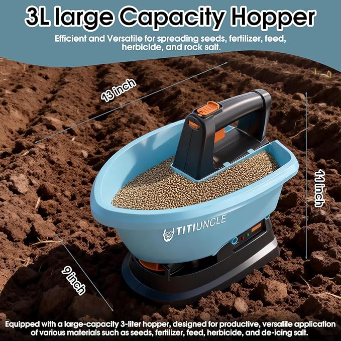 Dispensador Eléctrico de Semillas 3L, 7.2V Inalámbrico para Jardín miniatura 2