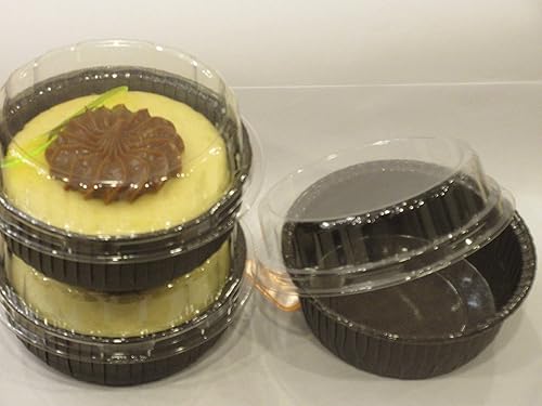 Miniatura 4 de Decony Juego de 25 mini moldes redondos para tartas de queso, moldes redondos para tartas con tapas de cúpula transparentes y cucharas, a prueba de