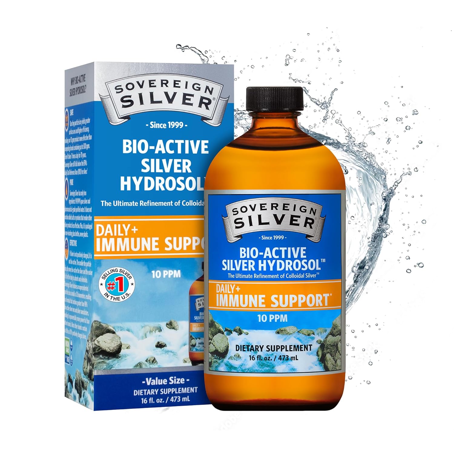 Sovereign Silver Immune Support - 10 ppm colloidal silver liquid