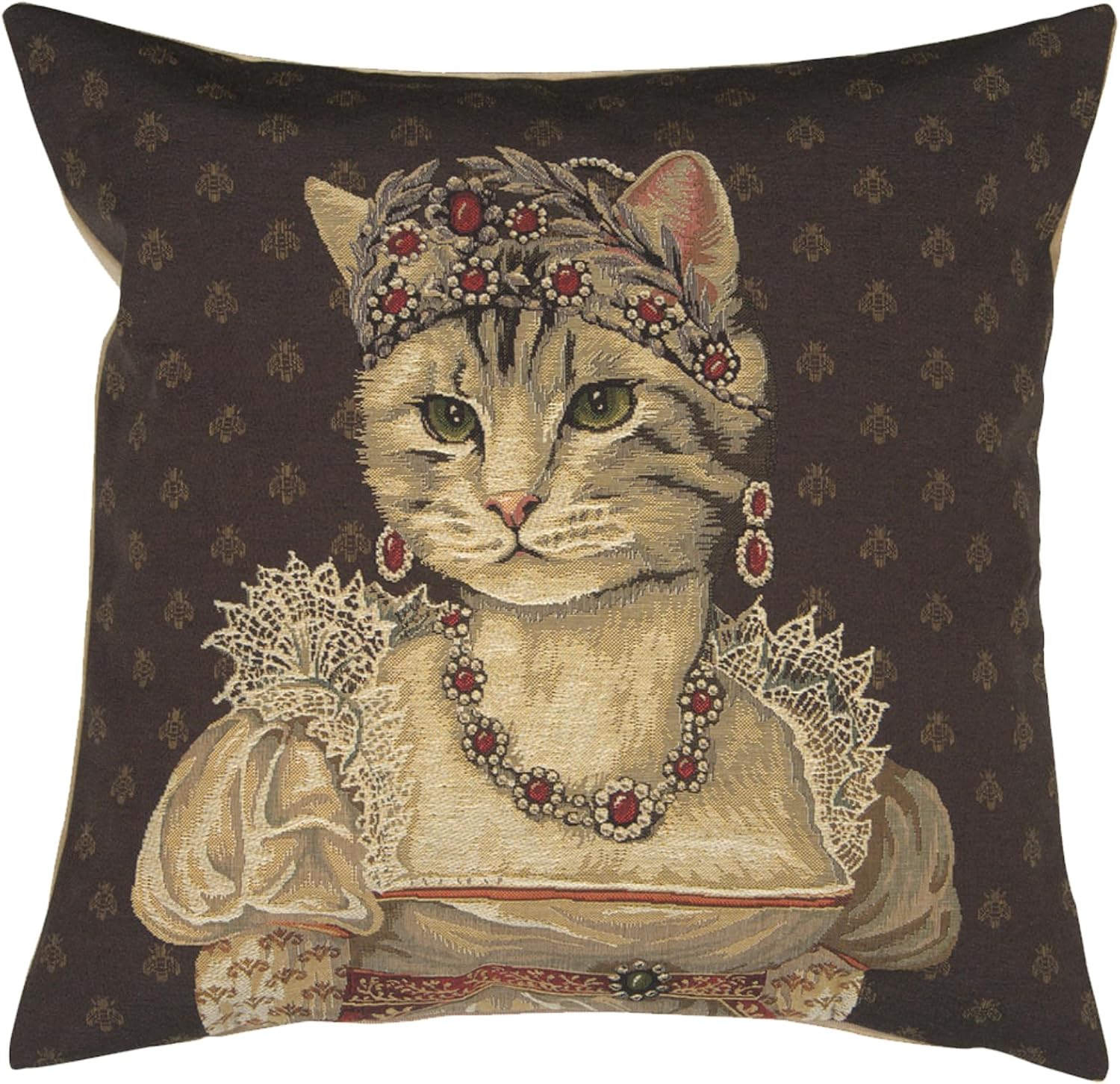 C Chat Josephine European Cushion Cover | Decorative Cushion Case with Cotton & Viscose | 18x18 Inch Cushion Cover for Indoor Use & Living Room Couches and Sofas