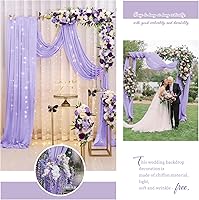 Vista 158 de Tela para envolver arco de boda, 4 paneles de 28 x 20 pies, cortinas de arco de boda rosa para ceremonia, cortinas de tela de gasa para cenador