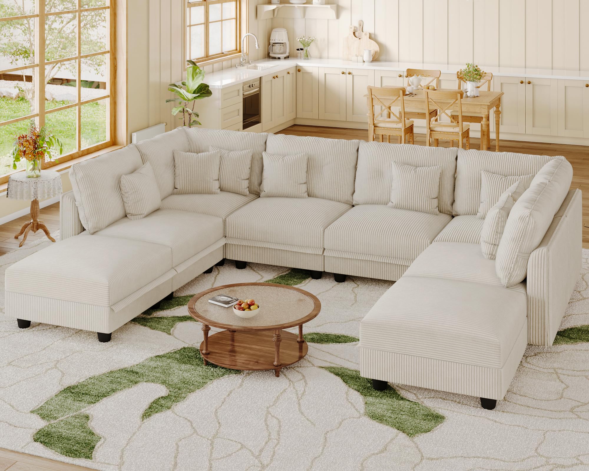 LLappuil 112 Inch Modular Sectional Sofa