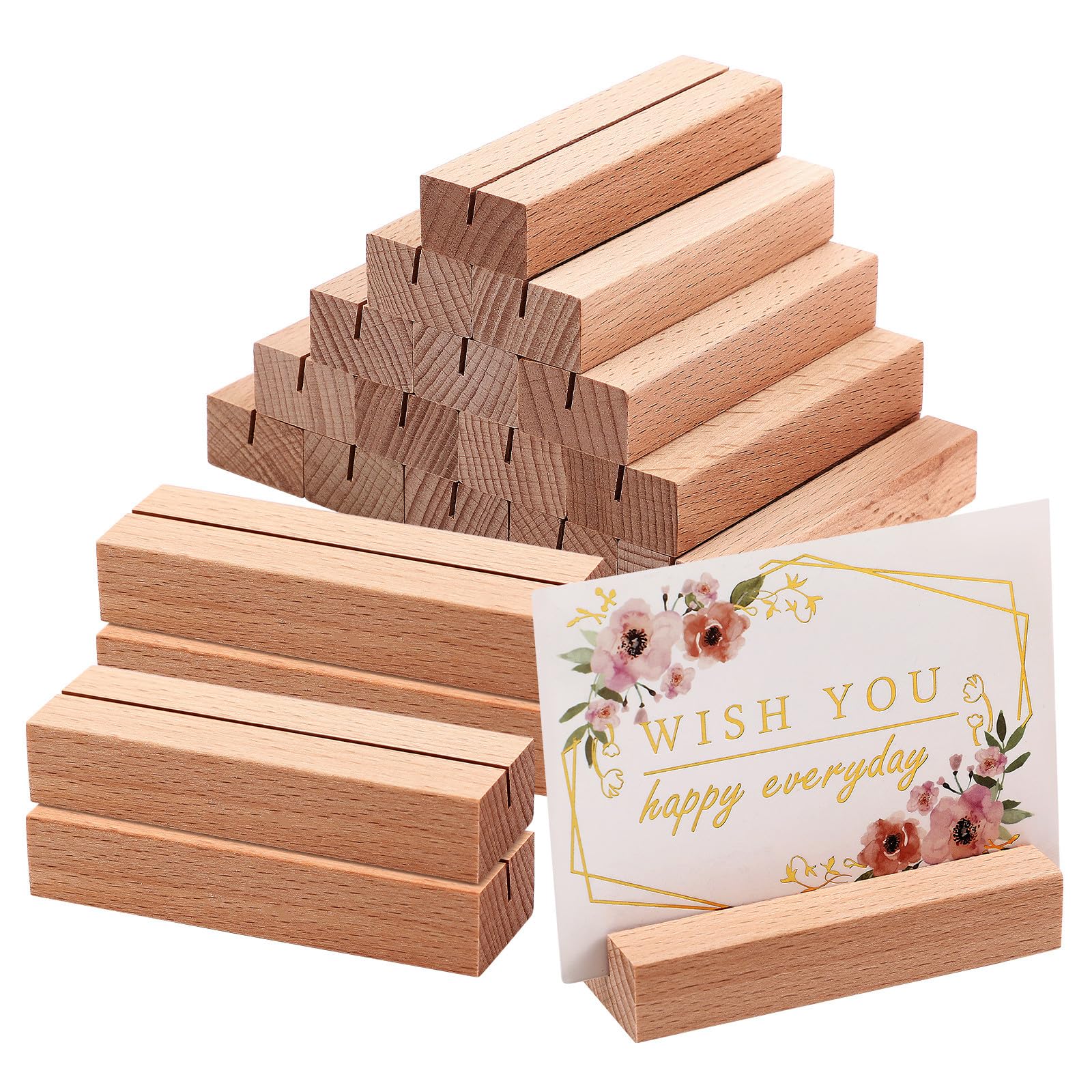 Porte-cartes en bois fente 1mm mini support photo marque-place