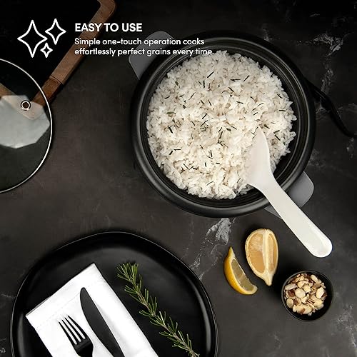 Miniatura 4 de Aroma Housewares Aroma 6 tazas (cocidas) de 1.5 cuartos de galón One Touch Arrocera, blanco (ARC-363NG), 6 tazas cocidas3 tazas crudas1.5 cuartos de